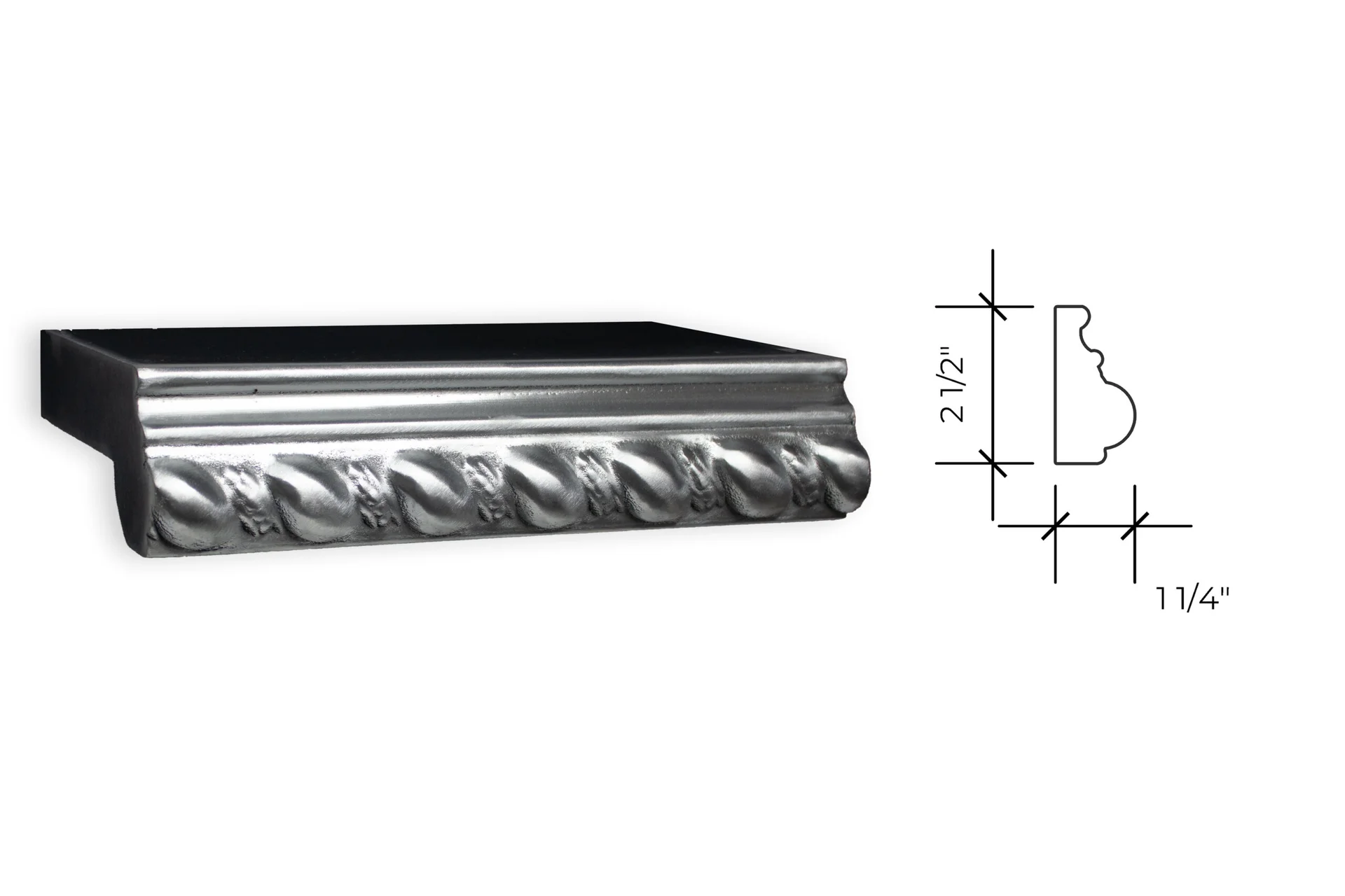 charlton medium edge profile, shown as a photograph beside its section drawing