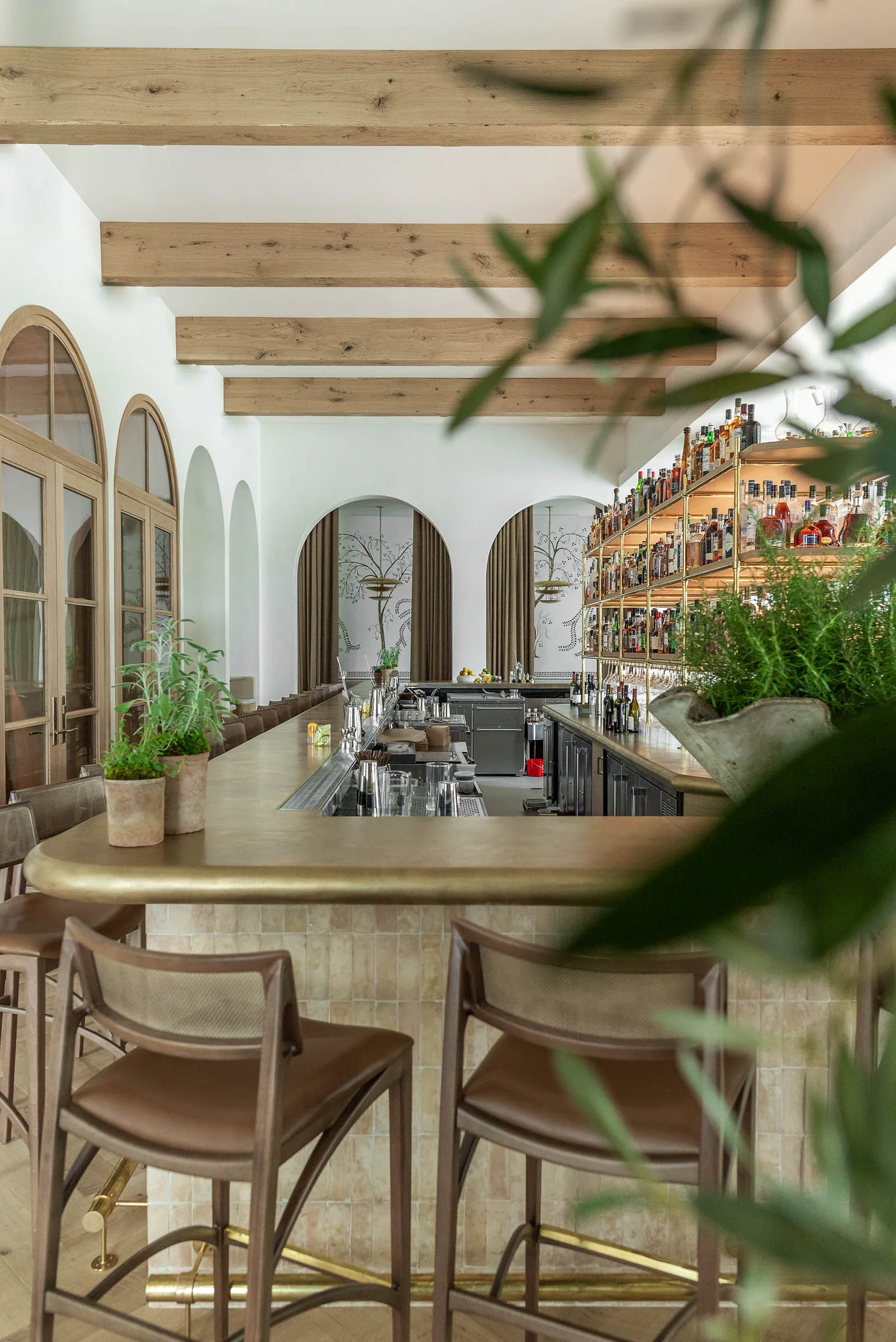The finished bar at Predalina seen across the dining room
