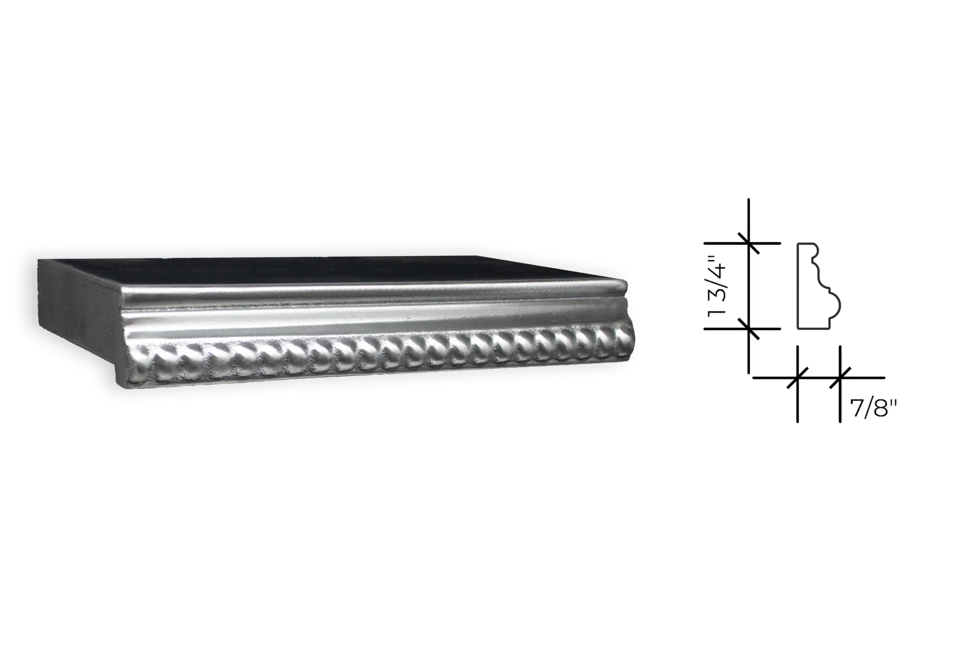 york edge profile, shown as a photograph beside its section drawing