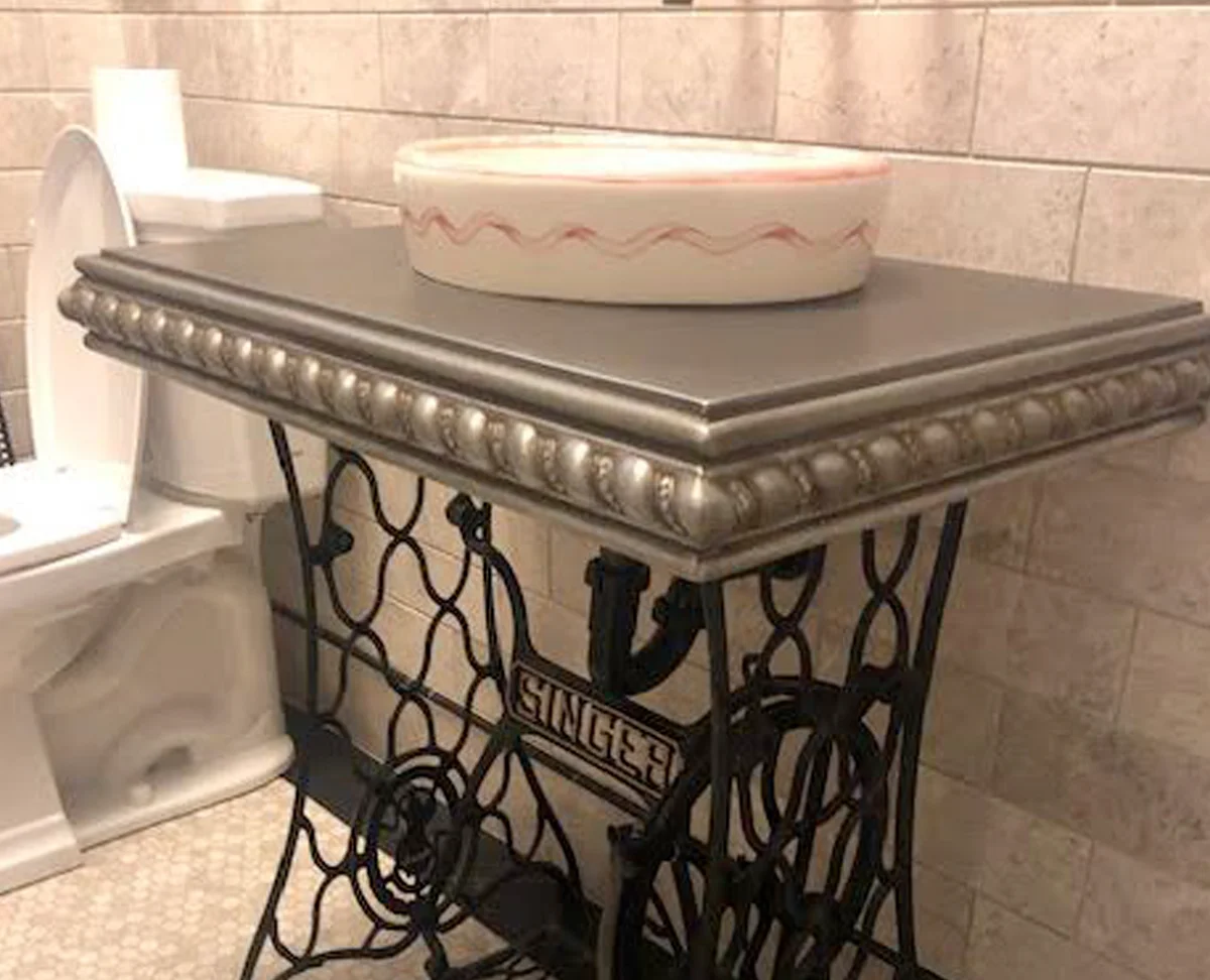 Custom cast zinc countertop by La Bastille