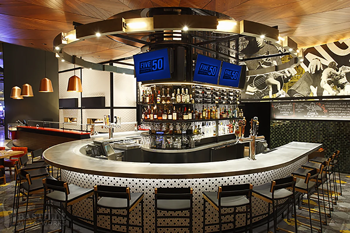 Custom cast zinc bartop by La Bastille
