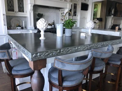 Custom cast zinc countertop by La Bastille