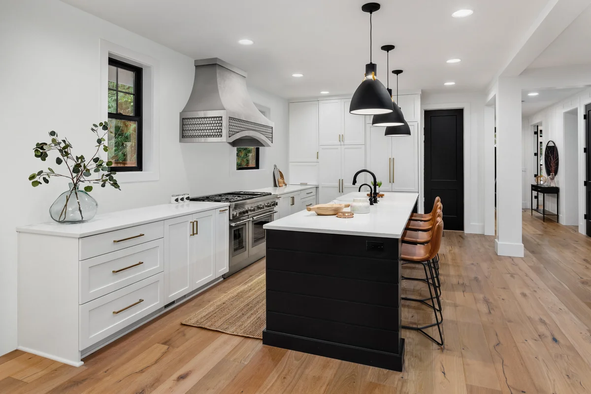 Custom cast zinc range hood by La Bastille