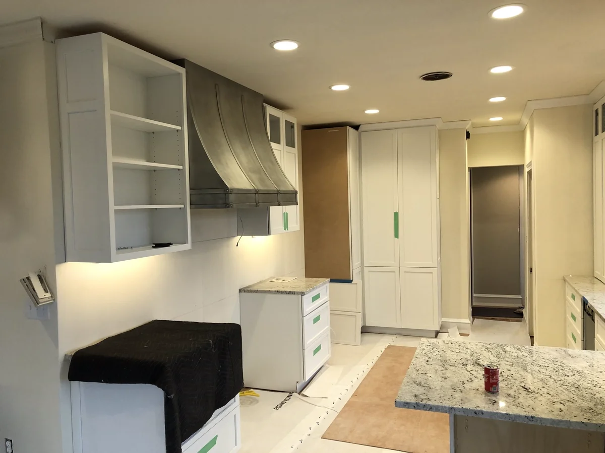 Custom cast zinc range hood by La Bastille
