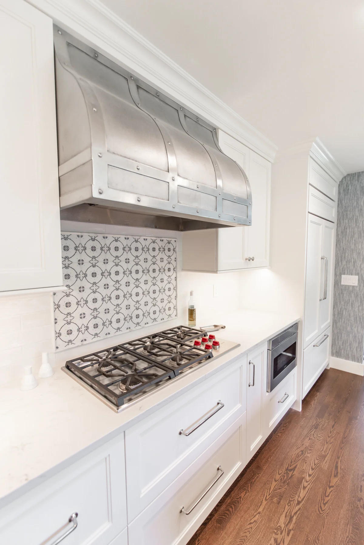 Custom cast zinc range hood by La Bastille
