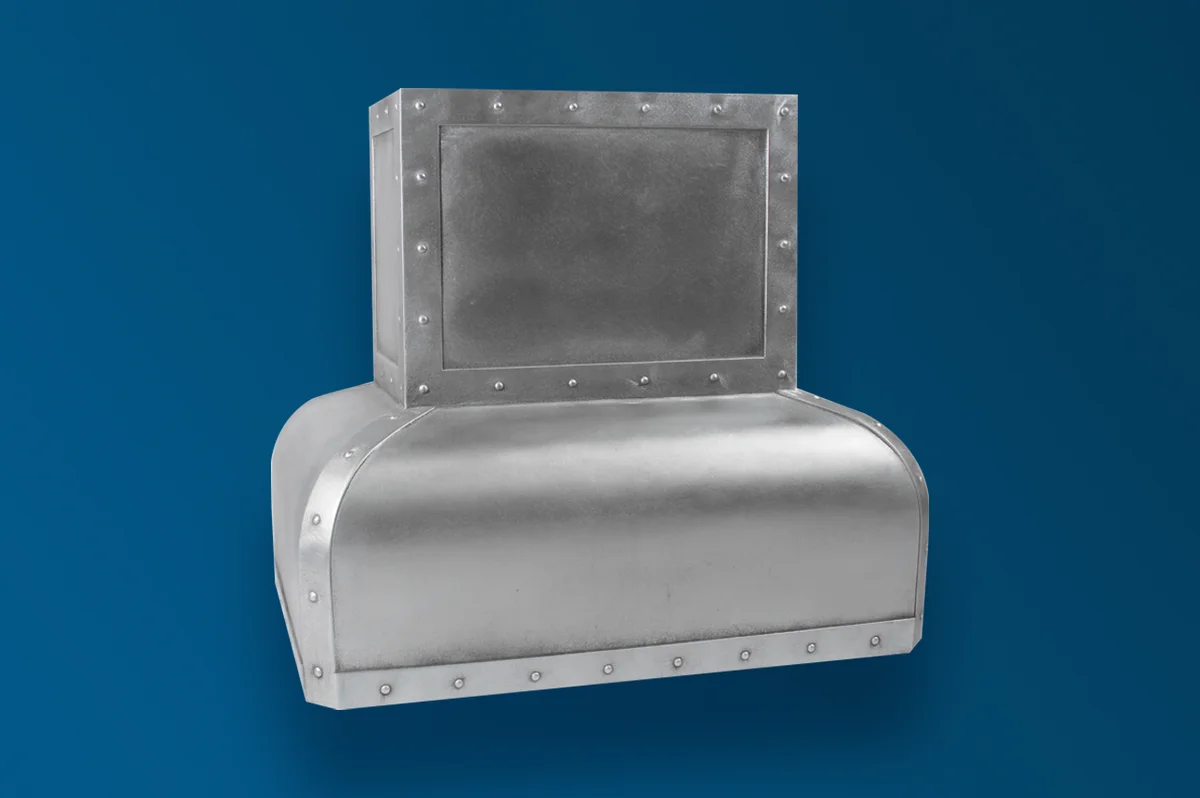 Custom cast zinc range hood by La Bastille