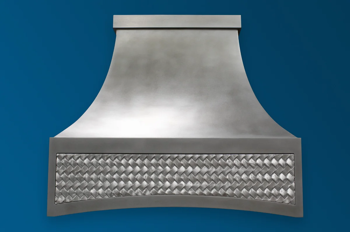 Custom cast zinc range hood by La Bastille