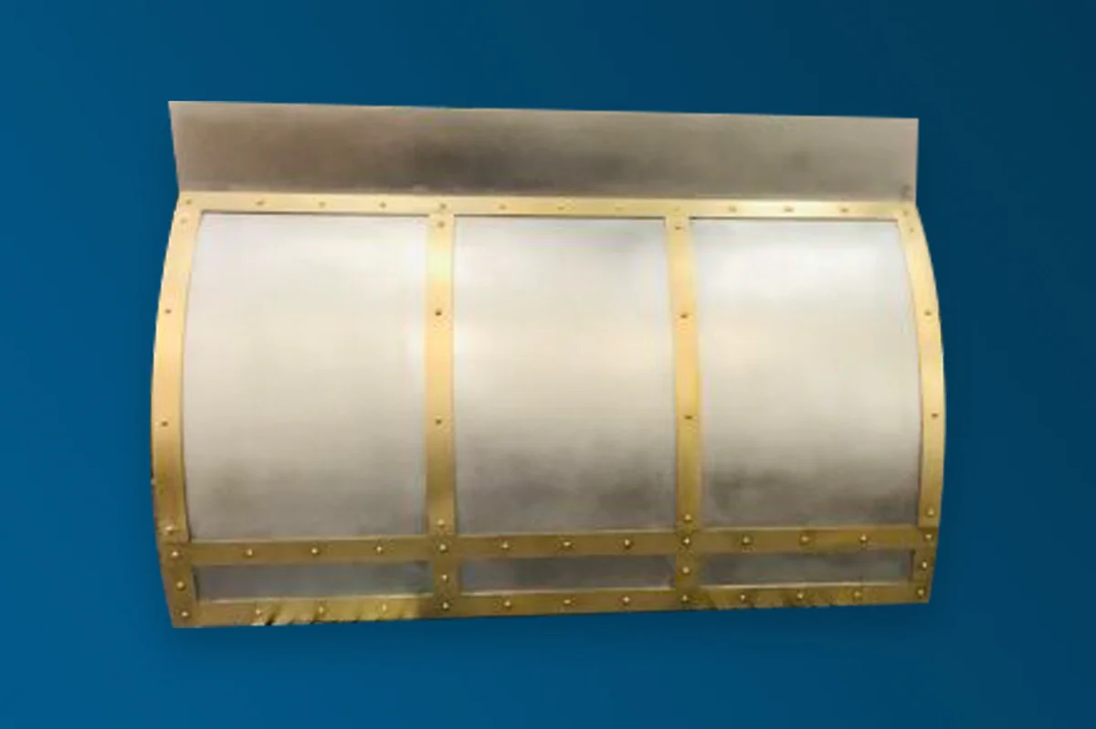 Custom cast zinc range hood by La Bastille