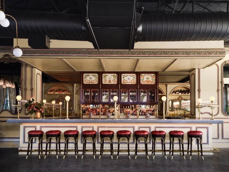 Custom cast zinc bartop by La Bastille