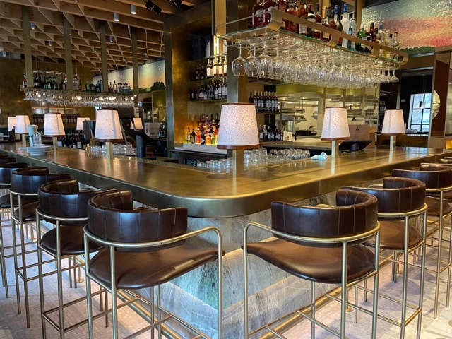 Custom cast brass bartop by La Bastille