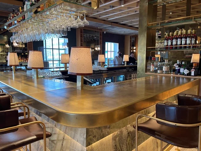 Custom cast brass bartop by La Bastille