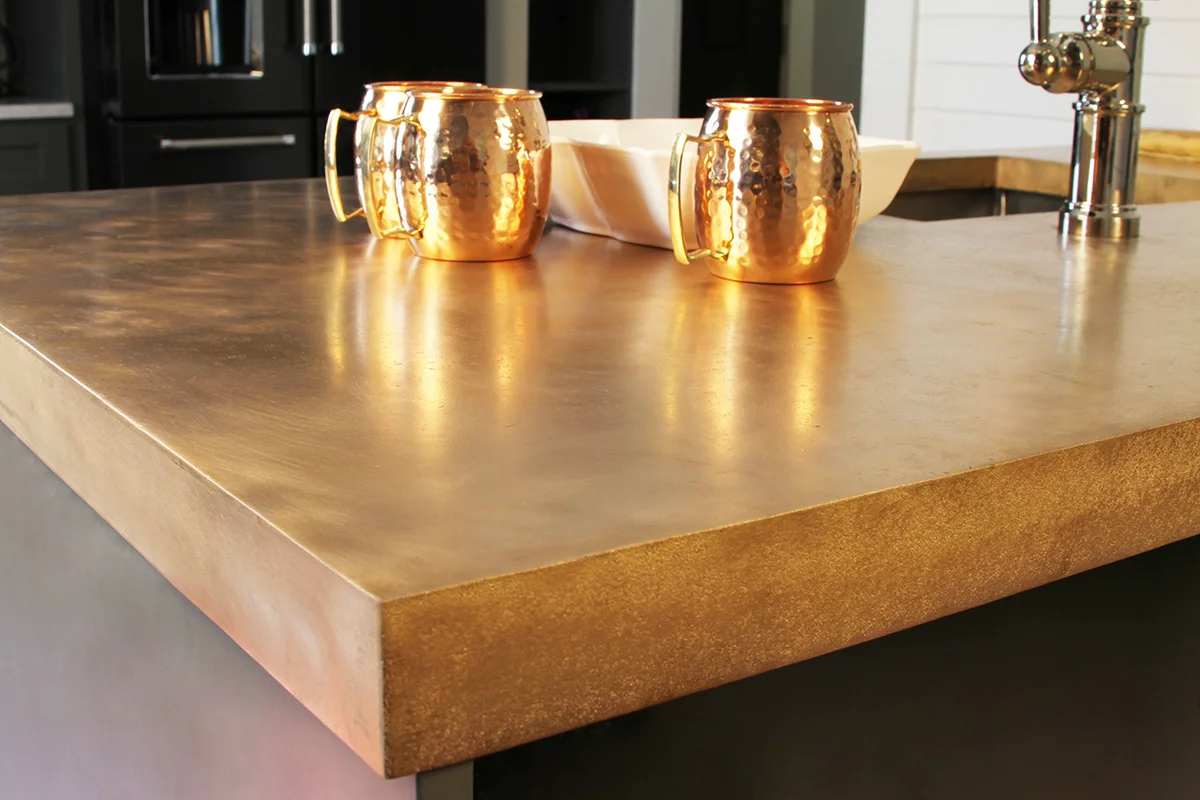 Custom cast bronze countertop by La Bastille